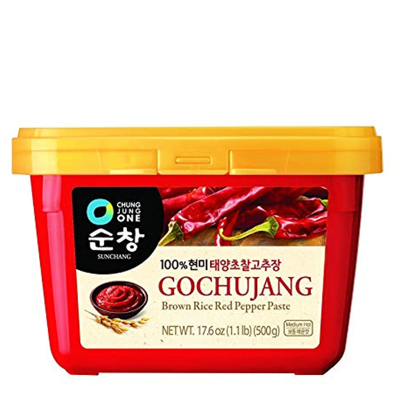 CJO Brown Rice Red Pepper Paste (Square) 500g CJO韓國辣椒醬 (金蓋) (현미)찰고추장500g